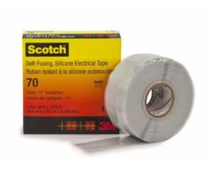 Băng Keo Cao Su Silicone Tự Kết Dính 3M™ Scotch® 70, Màu Xám, 1 in x 30 ft