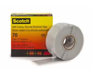 Băng Keo Cao Su Silicone Tự Kết Dính 3M™ Scotch® 70, Màu Xám, 1 in x 30 ft