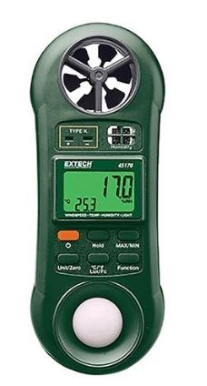 Máy đo nhiệt đô - độ ẩm - tốc độ gió - ánh sáng 45170 (0 to 20,000Lux,0.4 to 30m/s) EXTECH